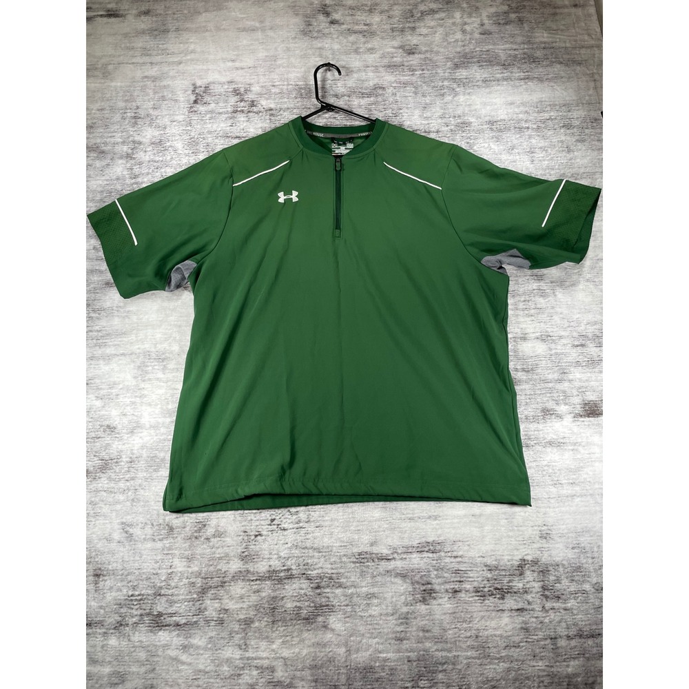 Under Armour Mens Large Green AllSeasonGear Quarter Zip Short Sleeve Windbreaker